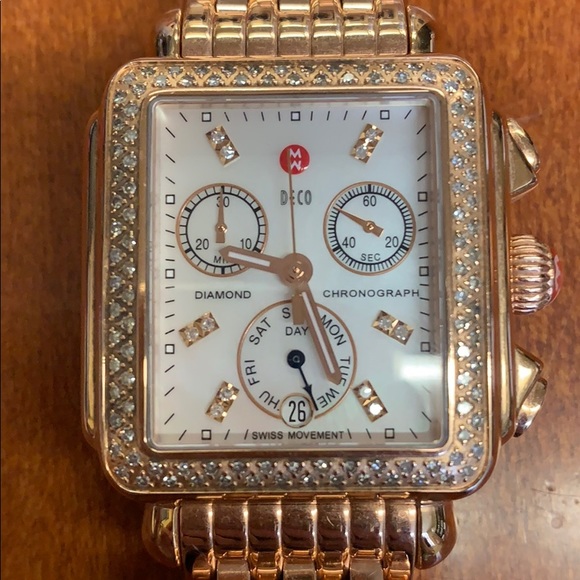 SOLD: Michele Watch: 18k Rose Gold with Diamonds - Picture 8 of 8